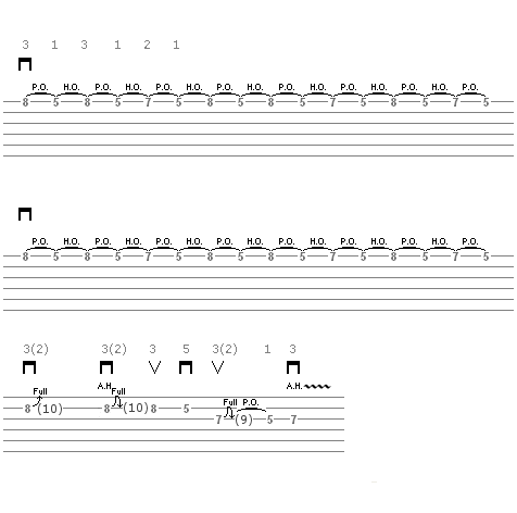 Lick 12 (little swift solo) - guitar tablature