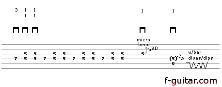 Lick 2 - guitar tablature