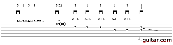 Lick 1 - guitar tablature