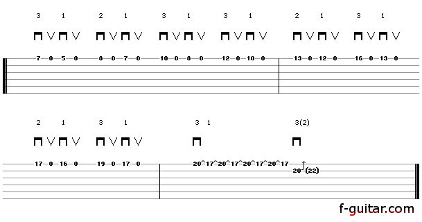 Neoclassical Lick 8 - guitar tablature